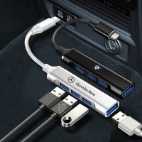 벤츠 BMW 차량용 휴대폰 충전기 자동차 스마트폰 USB 케이블 허브 4구 소켓