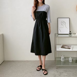 (세일)여름 코튼 맵시 레이어드 원피스(3col)