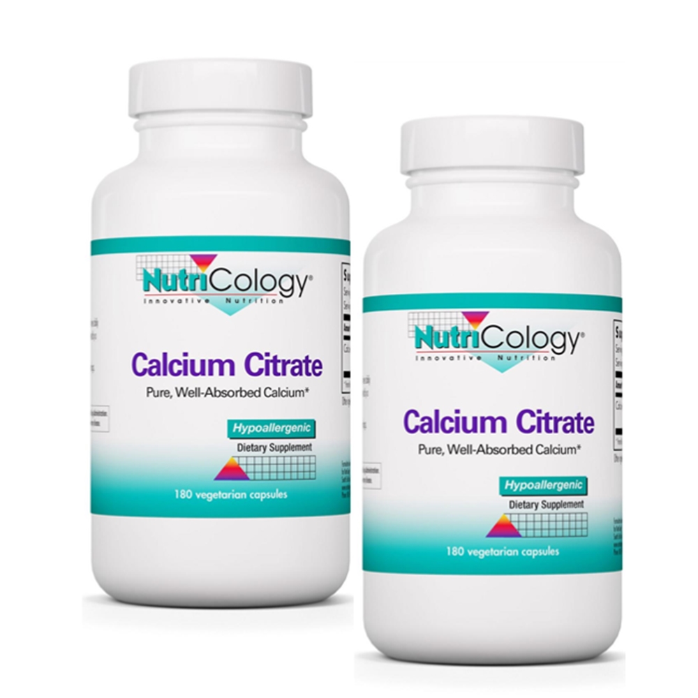 <b>뉴트리콜로지</b> Nutricology <b>칼슘</b> 시트레이트 구연산 180캡슐 2통