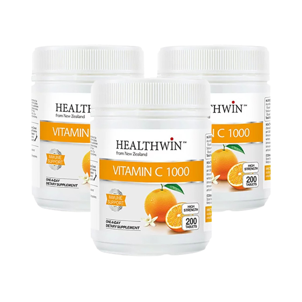 HEALTHWIN <b>Vitamin C</b> 헬스윈 <b>비타민C</b> 1000mg 200정 3팩 뉴질랜드