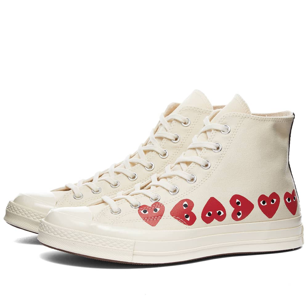 꼼데가르송 PLAY x 컨버스 멀티하트 하이탑 스니커즈 hi-top sneakers