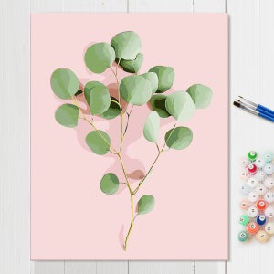 유화색칠하기 집순이 취미 북유럽풍 DIY 19 핑크유칼립투스 40x50
