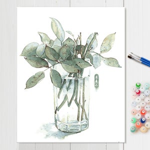 정물 유화 그리기 키트 셀프인테리어 수작업 취미 색칠공부 DIY 30 유리병식물 40x50