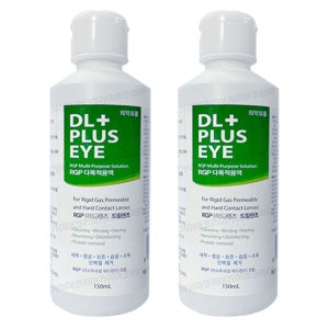 휴먼바이오 DL PLUS EYE 150ml 2개 디엘플러스아이 하드 드림 렌즈 다목적 보존 세척 세정액 멀티액 소독 단백질제거 RGP렌즈