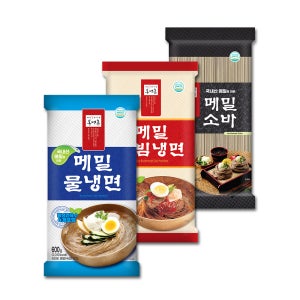 봉평촌 국내산 메밀소바+비빔냉면+물냉면