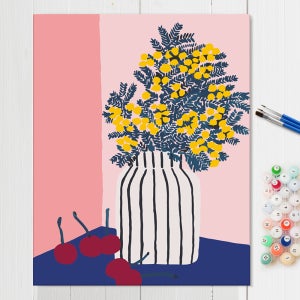 정물 유화그리기 셀프 수작업 취미 DIY 80 체리와화병 40x50