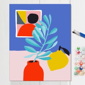 정물 추상화 그림 유화그리기세트 성인 집순이 취미 DIY 81 화병과모과 40x50