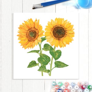 풍수인테리어 그림 유화그리기세트 DIY 135 해바라기두송이 30x30