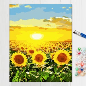 풍수인테리어 그림 그리기 유화색칠하기 DIY 140 여의길상해바라기