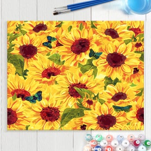 재물운 그림 캔버스 셀프페인팅 DIY 147 한가득해바라기