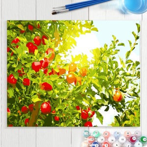 재물운 행운 풍수 캔버스페인팅 DIY 152 선샤인빨간사과