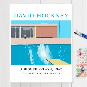 데이비드 호크니 일러스트 명화 그리기 셀프페인팅 세트 DIY 108 더큰첨벙 40x50