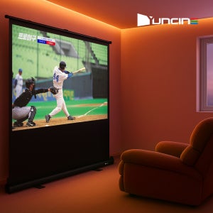 윤씨네 PH 16:9 유압식 빔스크린 와이드 포터블 가정용 무타공 스크린 127cm(50인치), 1개