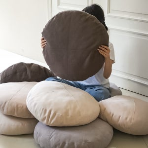 착한연구소 원형 대형방석 60X60 좌식 두꺼운 큰 솜포함 푹신한 바닥 쿠션