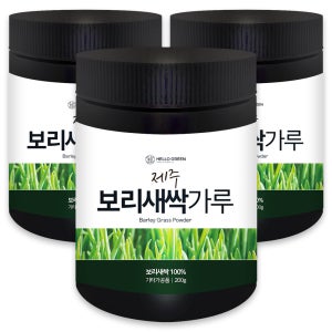 헬로우그린 국내산 제주 새싹 보리 분말 가루 노지재배 보리순 200g, 3개
