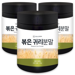 헬로우그린 캐나다 볶은 귀리 분말 가루 오트밀 식사 간편식 쉐이크 선식 240g, 3개