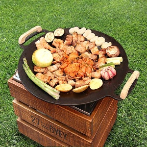 무쇠 그리들팬 39cm 솥뚜껑불판 6T 주물팬 삼겹살 불판 고기판 구이판