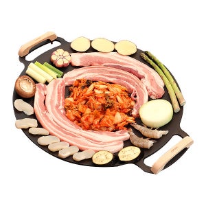 무쇠 그리들팬 39cm 솥뚜껑불판 주물팬 삼겹살불판 고기판 구이판