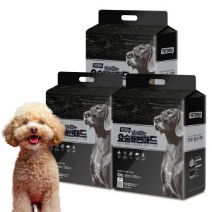 페츠모아(천연펄프) 요술배변패드 블랙에디션 강아지 배변패드 대형, 50매입, 3개