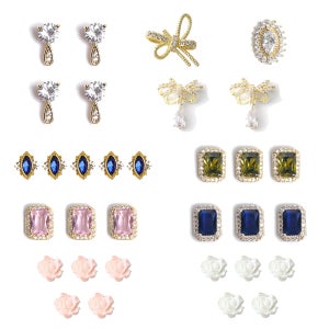 러비쉬 네일 파츠 10종류 단품 스톤 재료 셀프 젤내일파츠 풀스톤 글리터 자개 클리어