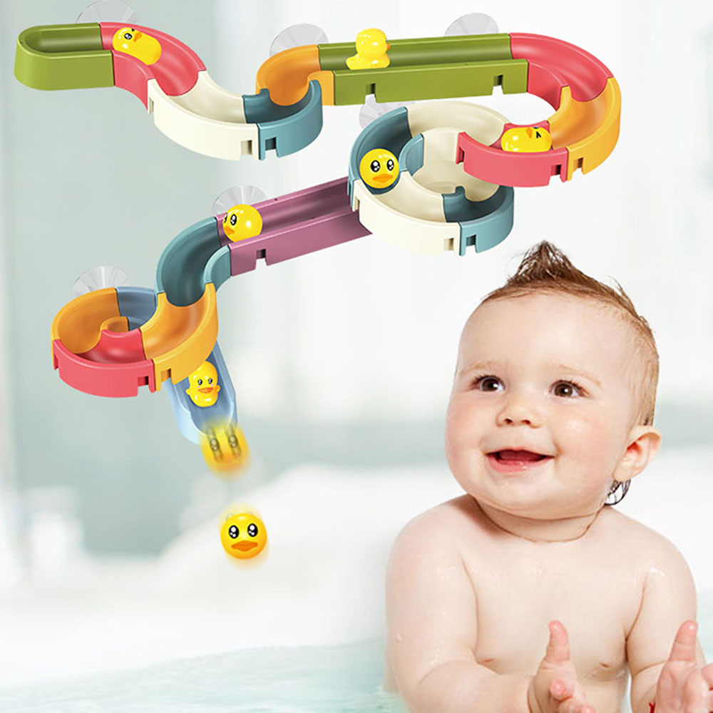 파티웍스 내가 조립하는 워터슬라이드 블럭 목욕필수템 워터트랙 레일 아기목욕놀이 욕조장난감