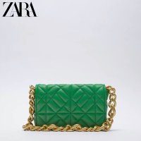 ZARA 체인 퀼팅 숄더백 그린