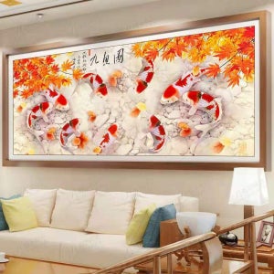 보석 자수나라 대형 십자수 비즈 큐빅 구슬 구어도 120x50cm