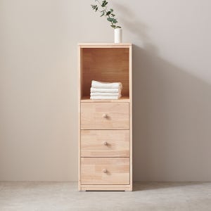 앤디 400 고무나무 원목 슬림 틈새 미니 옷 서랍장 4단