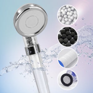 해피달링 미네랄 4단 필터 샤워기 헤드 욕실 수전 (필터8p 추가 이벤트)