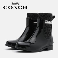 코치 리빙톤 레인 부츠 블랙 니트 패션장화 Coach Rivington Rain Boots