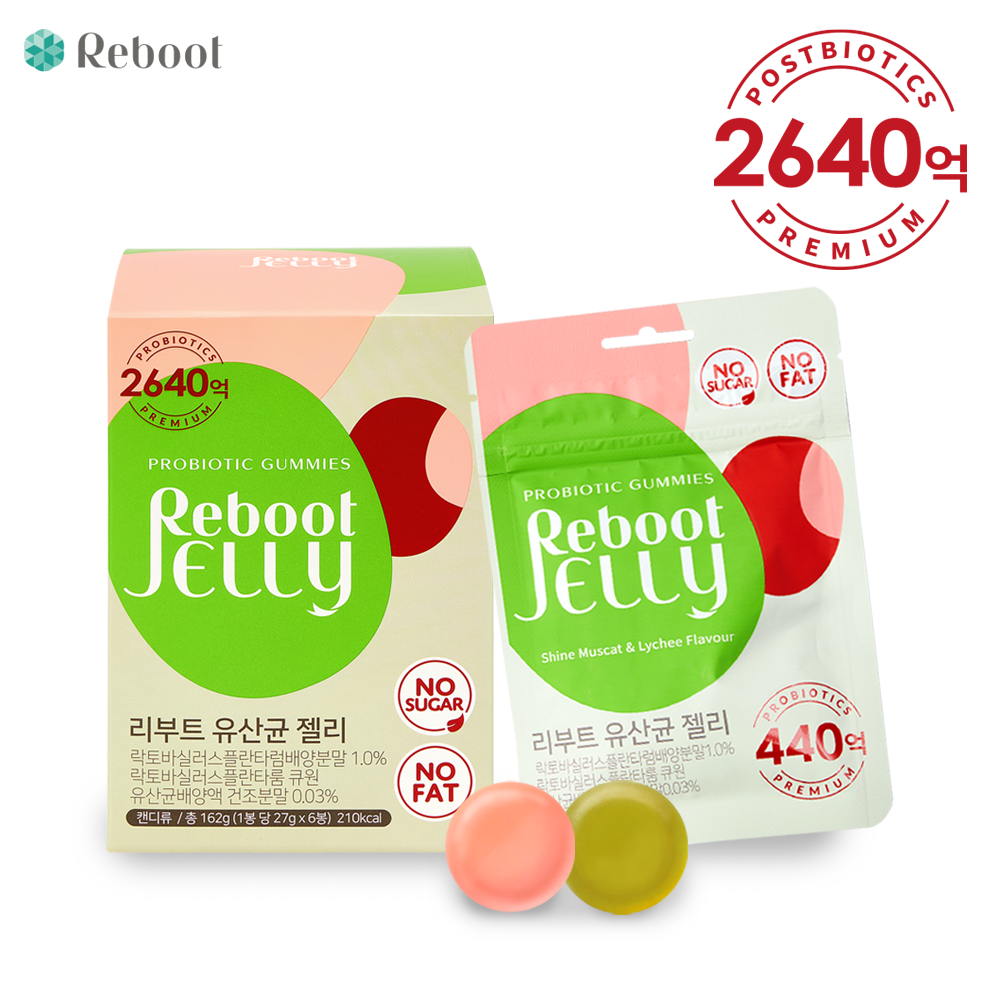 <b>리부트</b>라이프 무설탕 무지방 건강 간식 <b>리부트</b> 유산균 젤리 162g, 1개