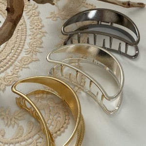 클림 빗살 반달 올림머리 메탈 집게핀 3color