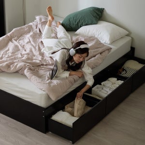 [수도권지정일배송 / 더더할인가 92,900~] 리샘 루이스 무헤드 수납침대 빅서랍형 원룸침대 SS프레임