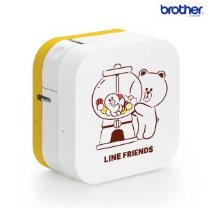 브라더 PT-P300BTLB 라인프렌즈 라벨 프린터 블루투스 샘플 테이프 포함