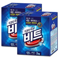 비트 가루세제 일반용 3kg X 2개 / 대용량 분말 통돌이 세제