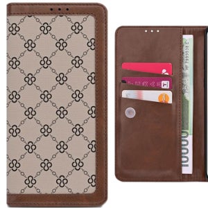 5포켓 플립 가죽 지갑 케이스 바이런팝 네잎클로버(베이지), 갤럭시A52S