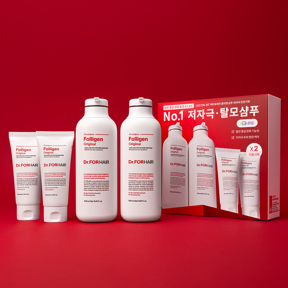 닥터포헤어 No.1 <b>탈모</b>증상완화 두피강화 폴리젠 샴푸 기획세트 500mlX2 + 100mlX2