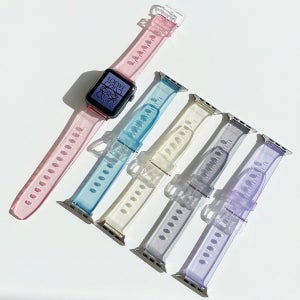 애플워치SE 2 44mm 호환 컬러 체인지 투명 스트랩 밴드 시계줄