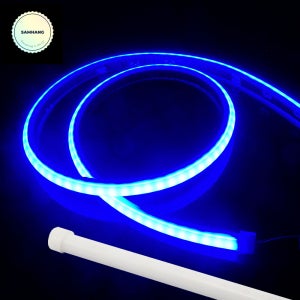 SB 12V용 오토바이 자동차 실리콘 슬림 V5 면발광 LED바 블루