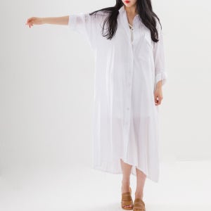 시스루 로브원피스 셔츠원피스 여름옷 여행룩 55 77