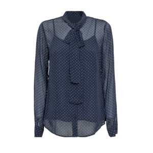 [마이클코어스]Polka Dot Georgette Tie Blouse 스카프 블라우스