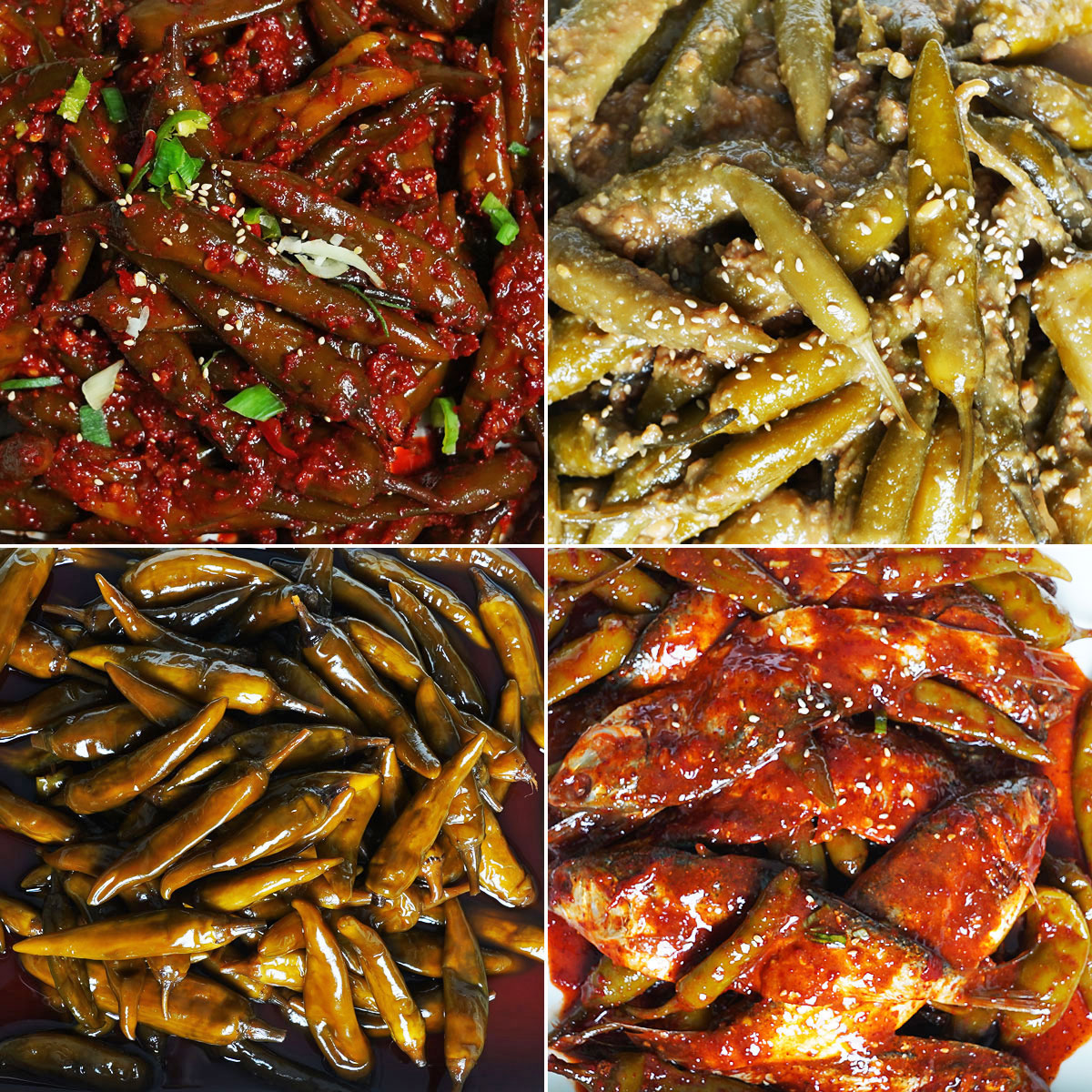 Gochu Jangajji (Pickled Chili Peppers) with Domestic Chilies, Seasoned Soy Sauce, Jeoneojeot, Doenjang Side Dish 500g