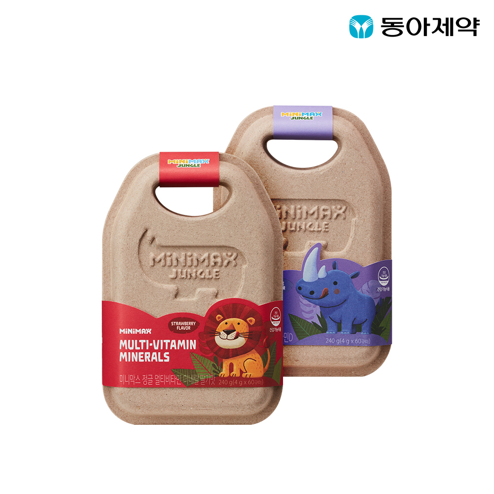 동아제약 미니막스 멀티비타민 미네랄 딸기맛+칼슘비타민D 포도맛 영양세트
