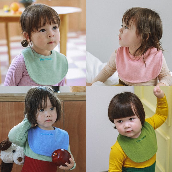 5+1 테리빕 아기턱받이 신생아 유아 테리 이유식 빕 턱받이 침받이