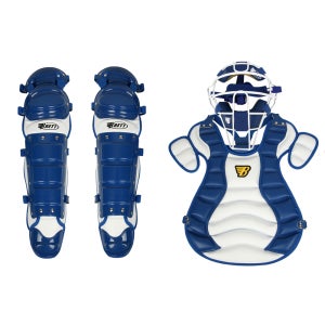 브렛 야구 프리미엄 포수장비 세트 (마스크+프로텍터+렉가드) 블루/화이트
