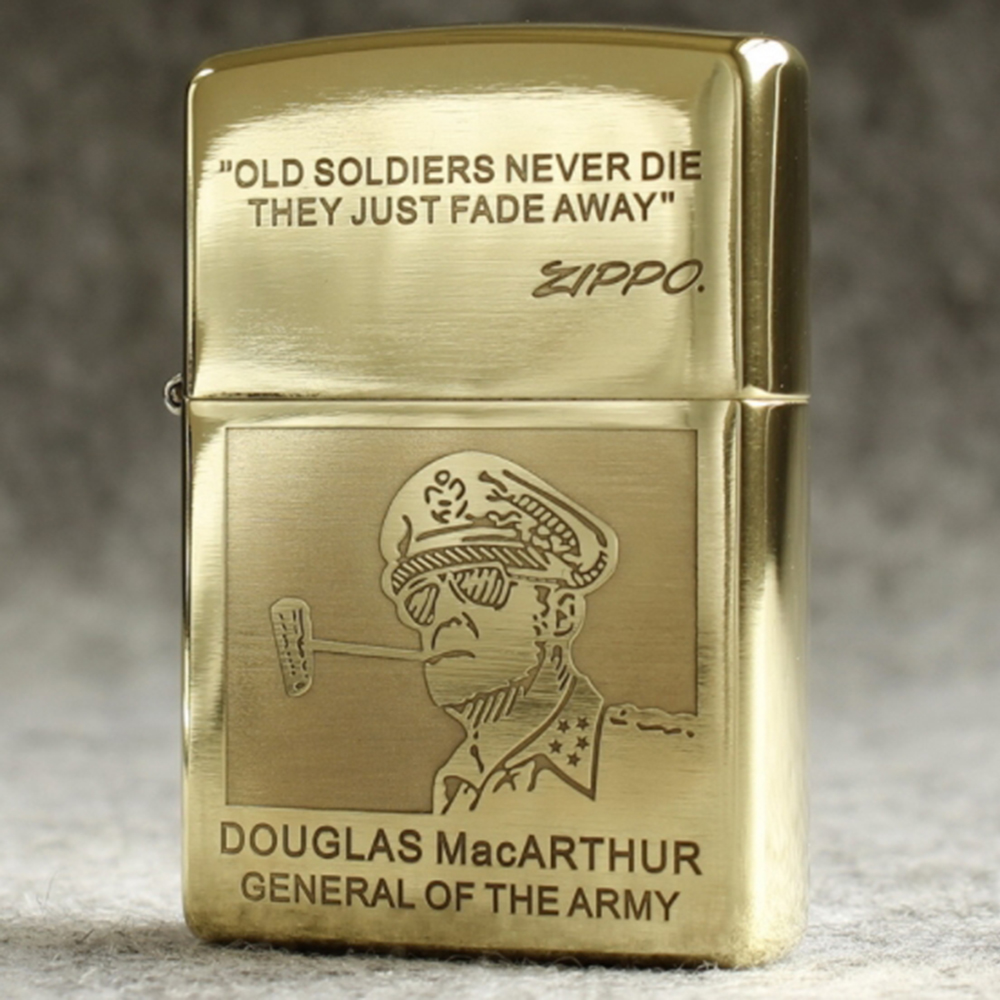 해외/ Zippo 지포 라이터 Classic 204B 순동 단면 각인/ 맥아더 장군