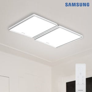삼성전자 생체리듬 IoT 스마트 거실등 2등 LED 80W 리모콘 포함 색변환 밝기조절