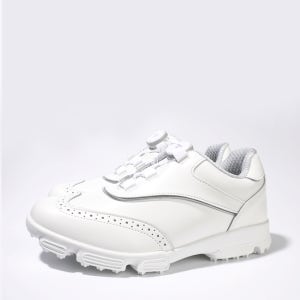 mnx15 여성 키높이 스파이크리스 천연소가죽 골프화 연습용 스크린 수제 윙탑리스 골프화