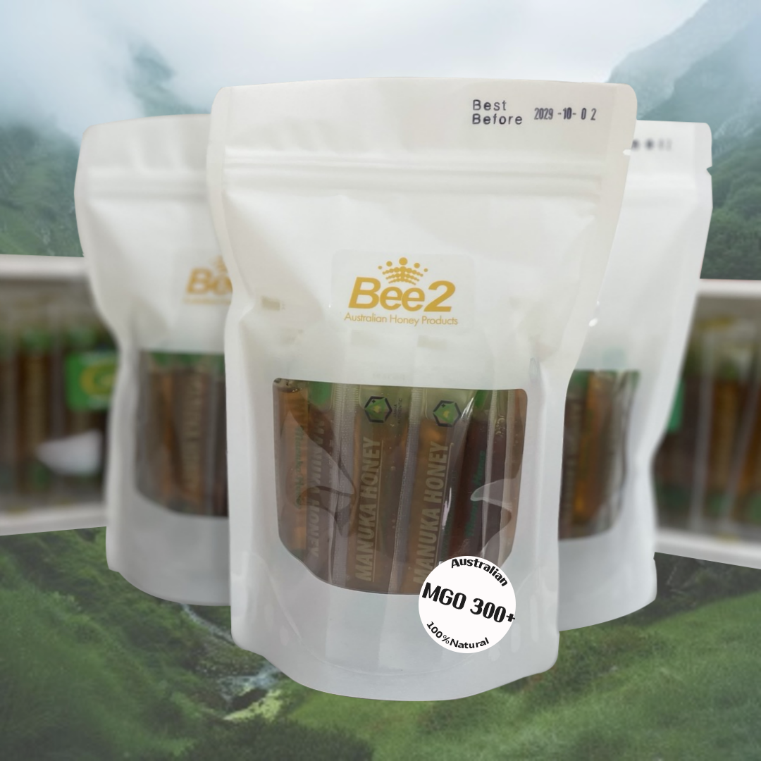 호주 <b>BEE2</b>비투 <b>마누카꿀</b> 허니스틱 MGO300+30개입 기프트 팩