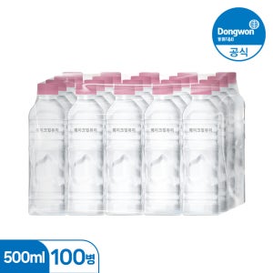 동원샘물 무라벨 웨이크업뷰티 생수 500ml, 100개